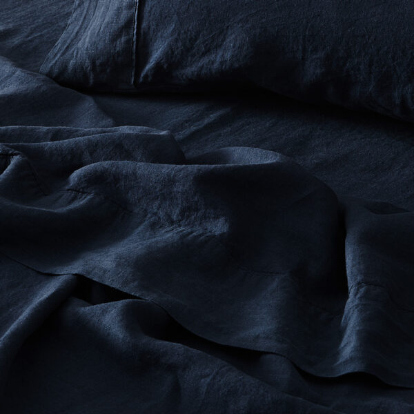 Antwerp Linen Flat Sheet - Ink