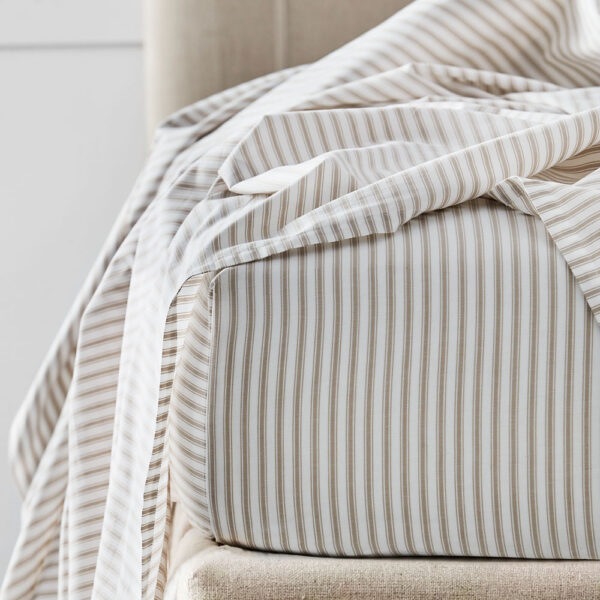 Parish Fitted Sheet - Natural & White
