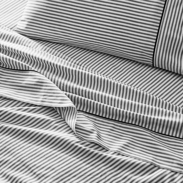 Parish Flat Sheet - Black & white